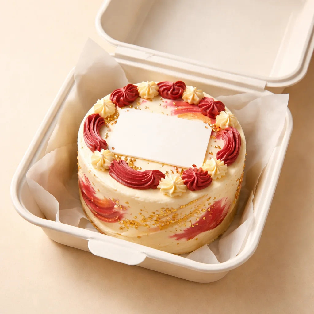 Festive Greeting Bento Cake