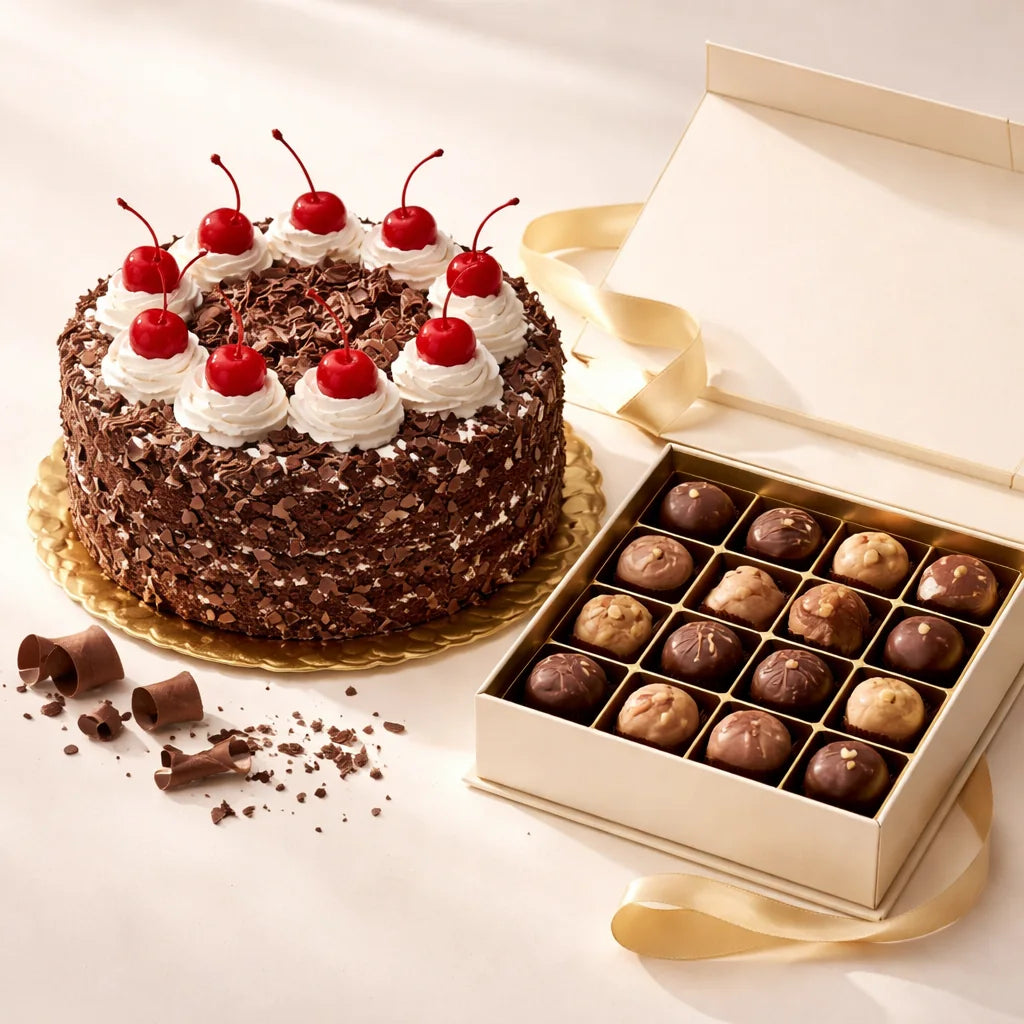 Black Forest Cake and Chocolate Combo