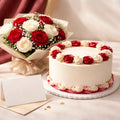 Anniversary Cake and Rose Combo