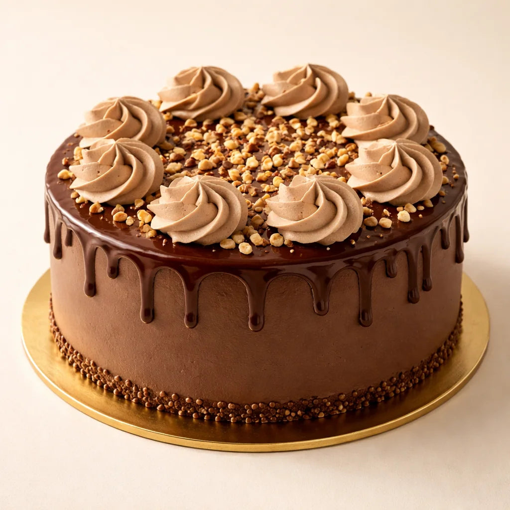 Eggless Chocolate Hazelnut Style Cake