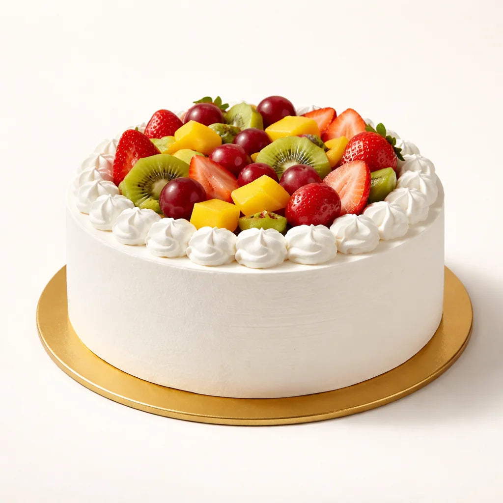 Eggless Mixed Fruit Cream Cake