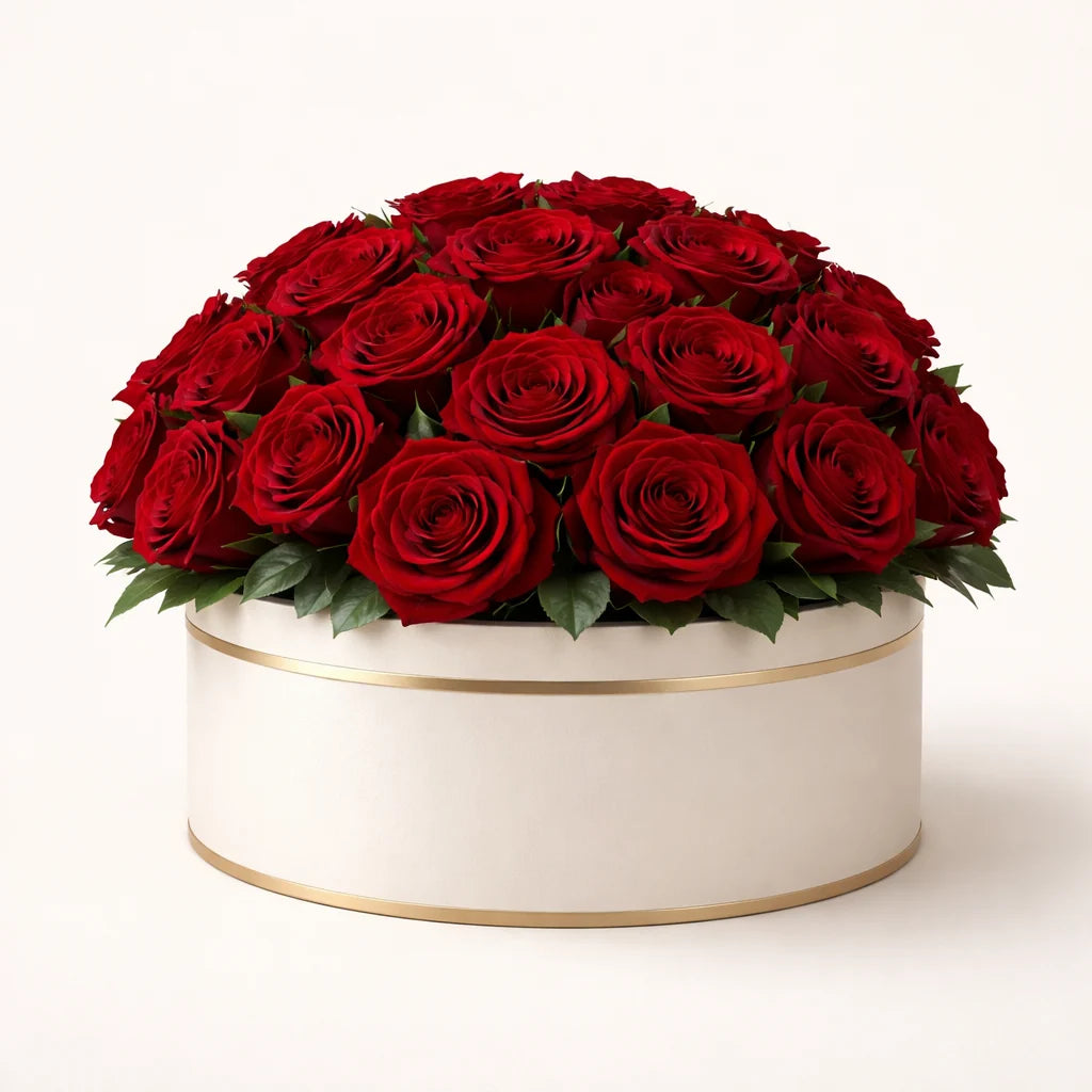 Red Rose Romance Flower Box