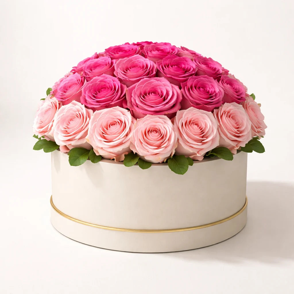 Luxury Pink Rose Flower Box