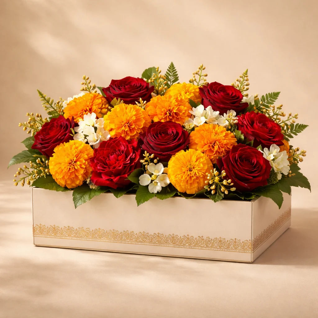 Festive Marigold Flower Box