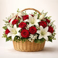 Rose and Lily Flower Basket