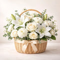 White Elegance Flower Basket