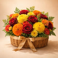 Festive Marigold Flower Basket