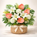 Tropical Green Flower Basket