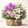 Premium Orchid Flower Basket