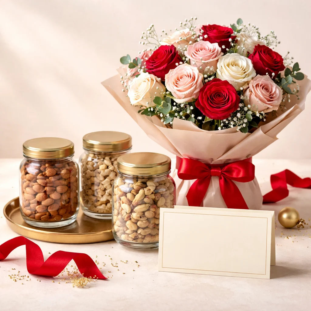 Rose and Dry Fruit Festive Combo