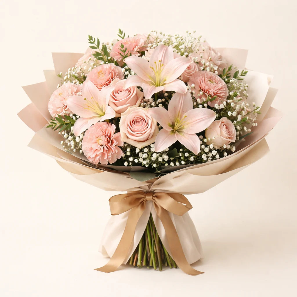 Romantic Pink Flower Bouquet