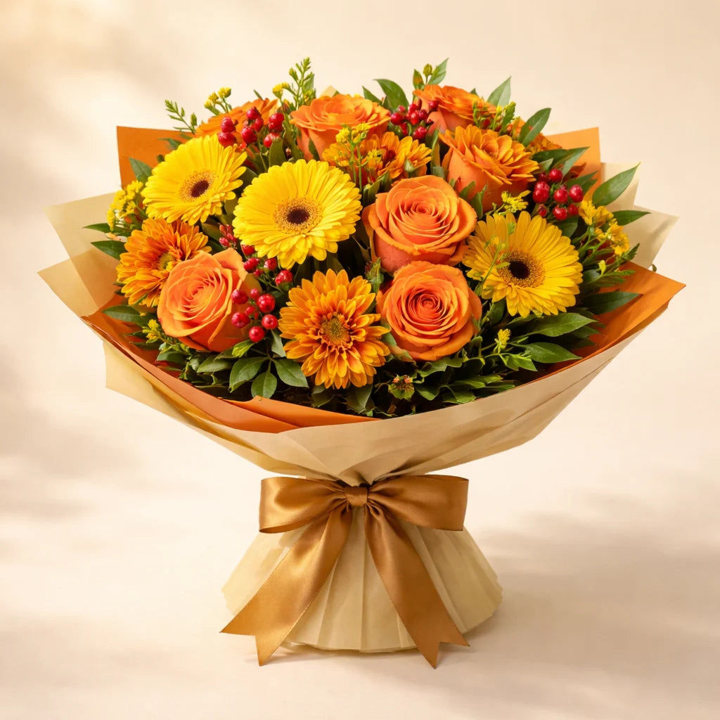 Festive Orange and Yellow Bouquet