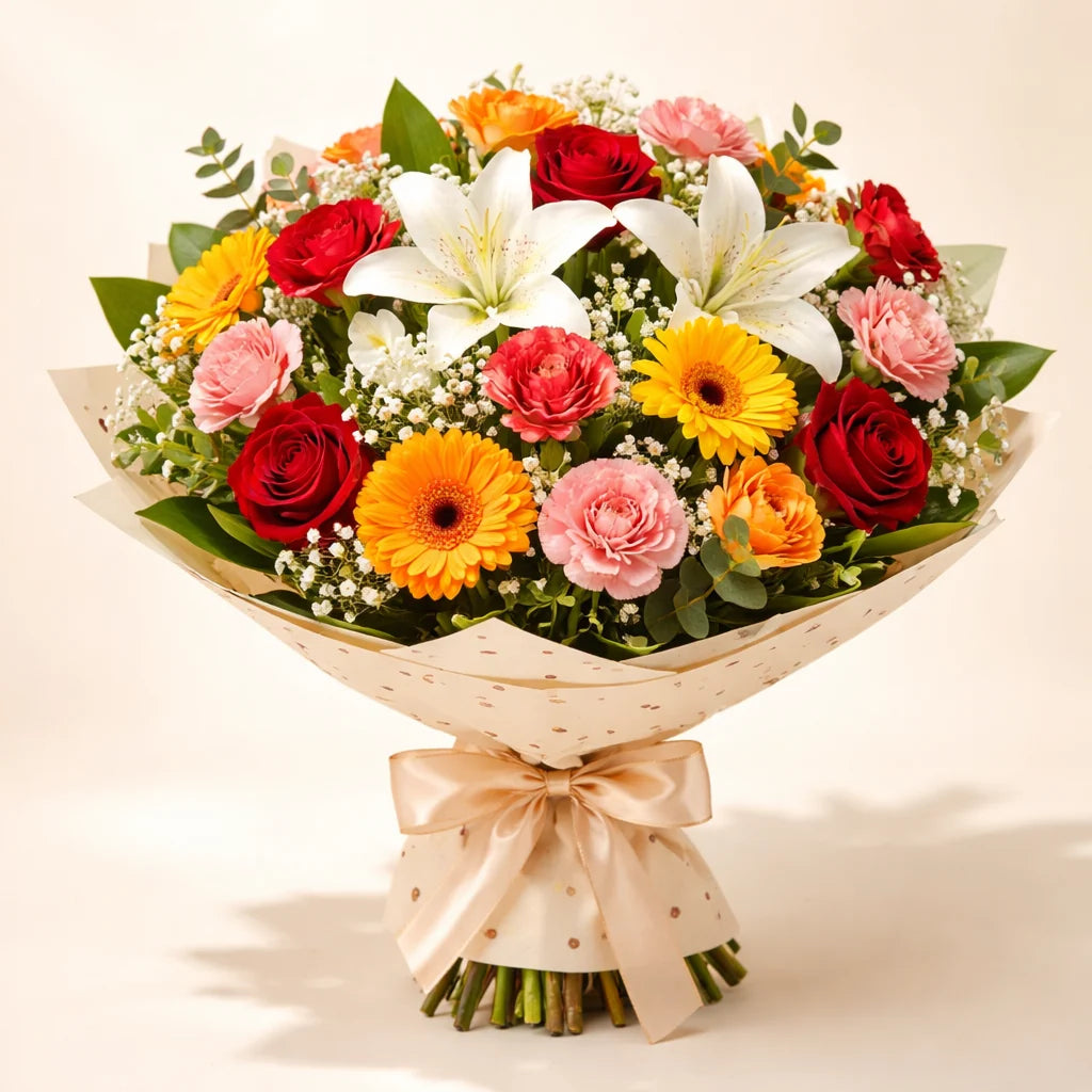 Cheerful Multicolour Flower Bouquet