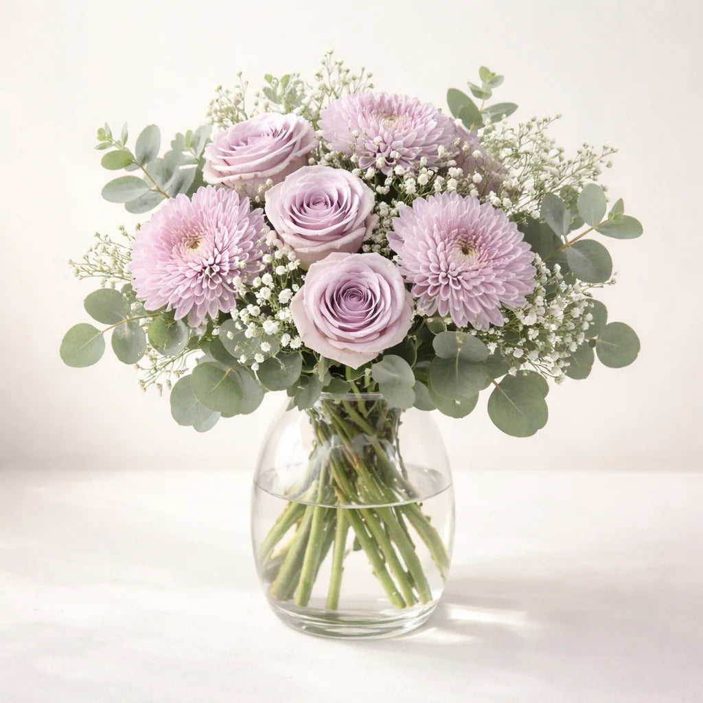 Lavender Floral Vase Arrangement