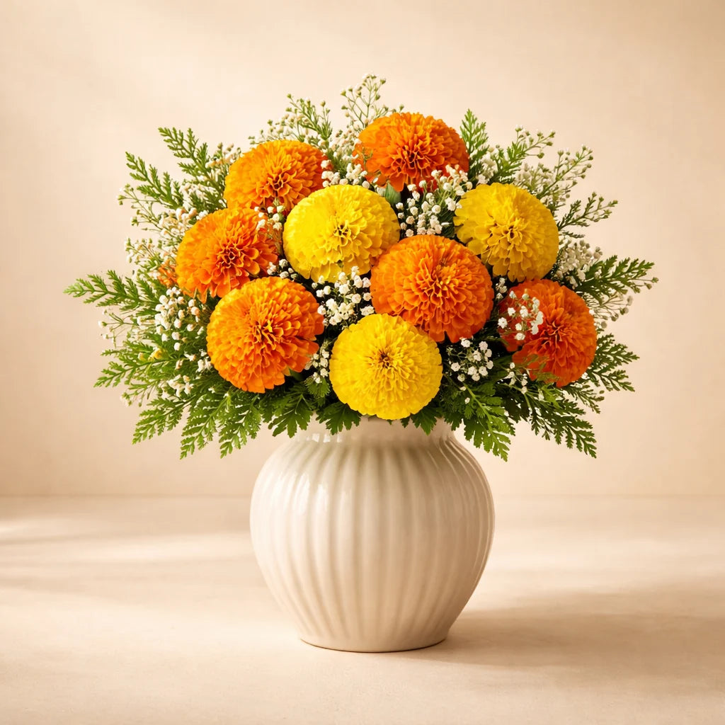 Marigold Festive Flower Vase