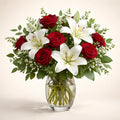 Premium Red and White Flower Vase