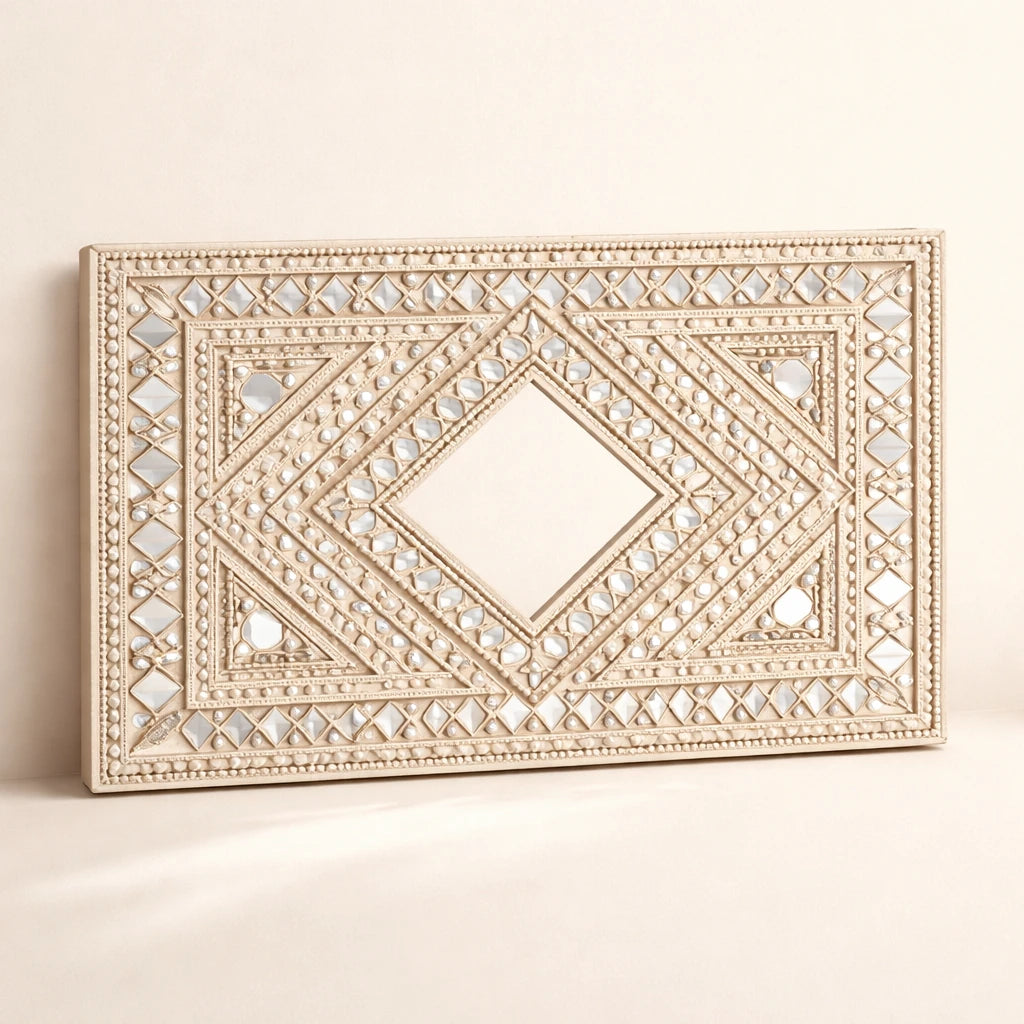 Geometric Lippan Mirror Panel
