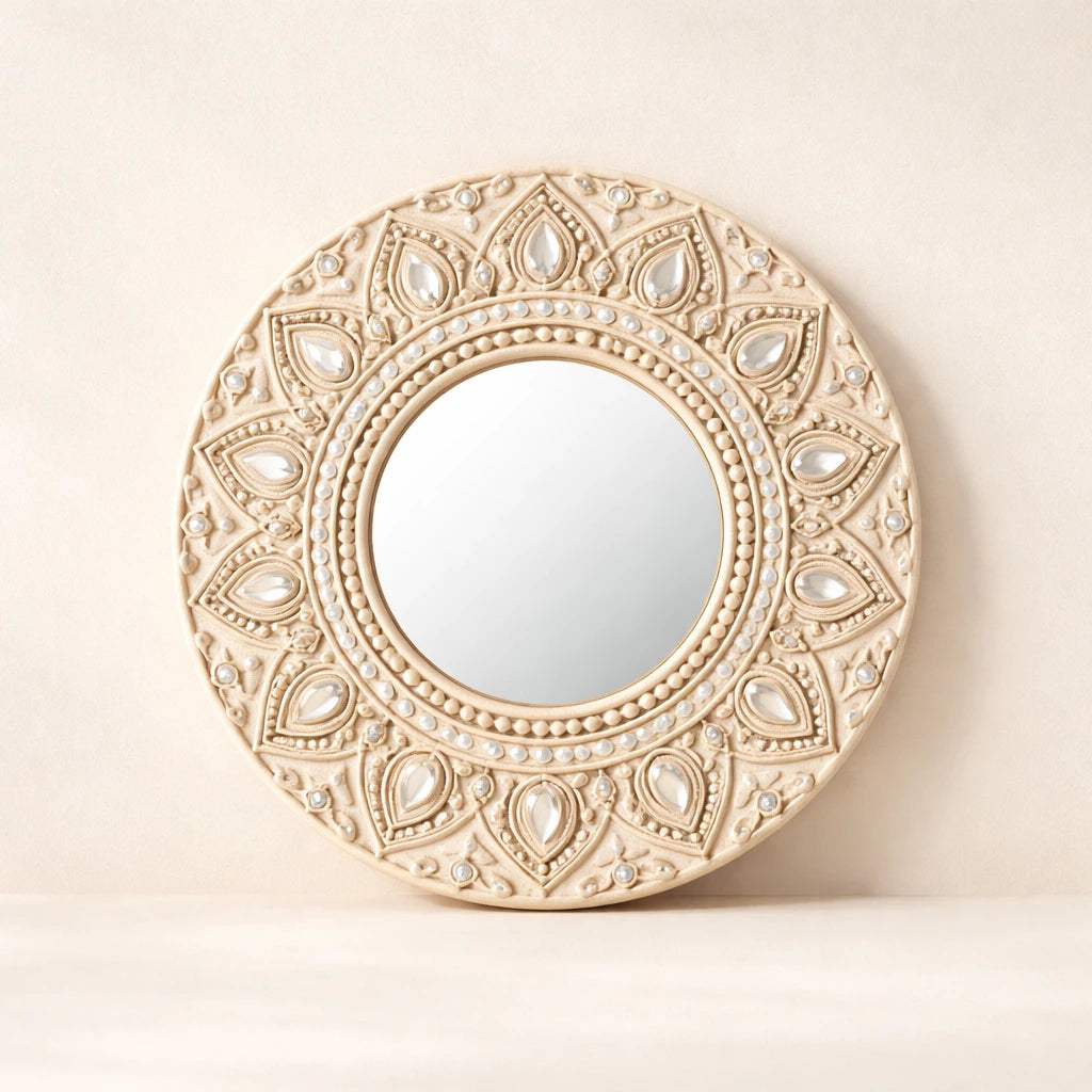 Round Lippan Mirror Decor