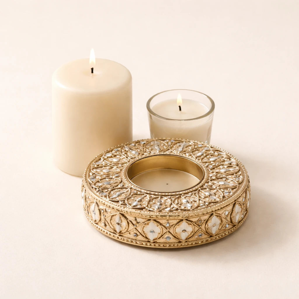 Candle and Metal Decor Gift Set