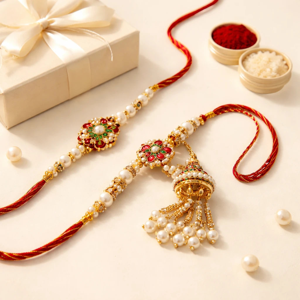 Pearl-Style Bhaiya-Bhabhi Rakhi