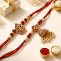 Red and Gold Bhaiya-Bhabhi Rakhi