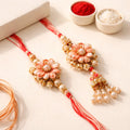 Floral Bhaiya-Bhabhi Rakhi Pair