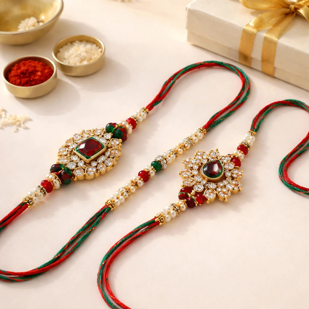 Gemstone-Style Bhaiya-Bhabhi Rakhi