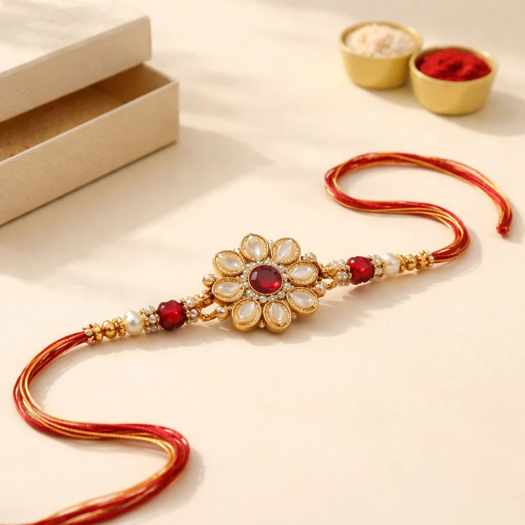 Classic Kundan-Style Designer Rakhi