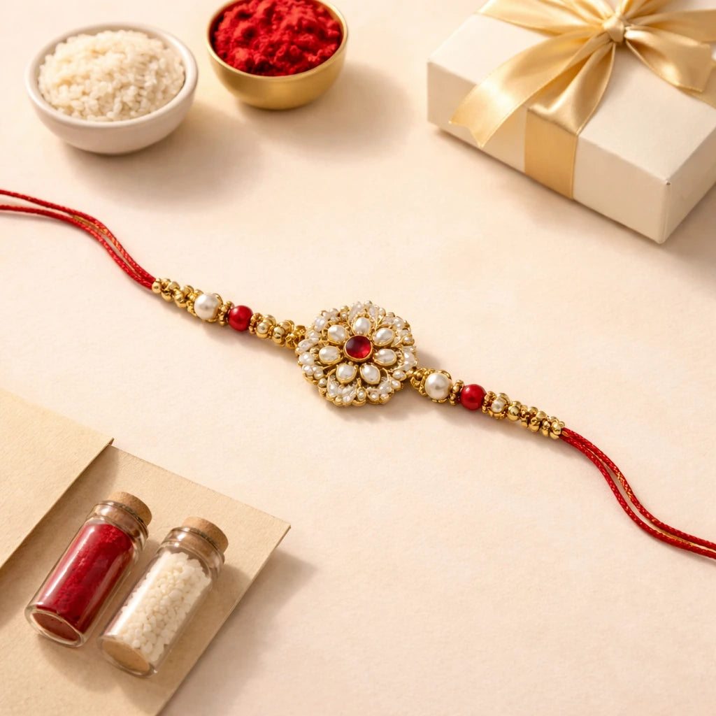 Floral Motif Designer Rakhi