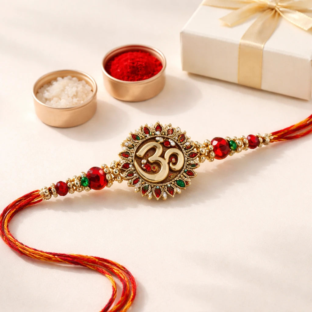 Om Motif Designer Rakhi