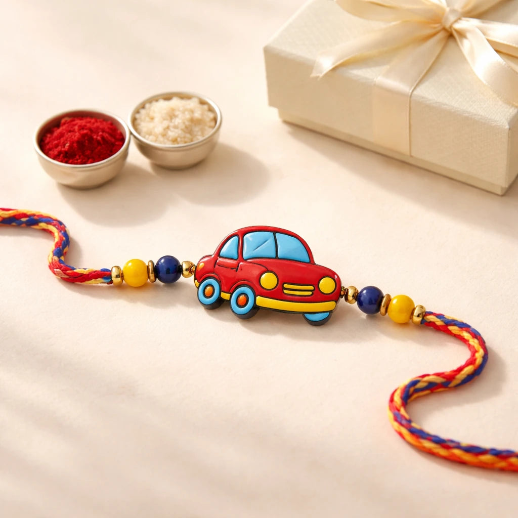 Colourful Car Theme Kids Rakhi