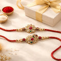 Kundan-Style Rakhi Set