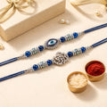 Blue and Silver Rakhi Set