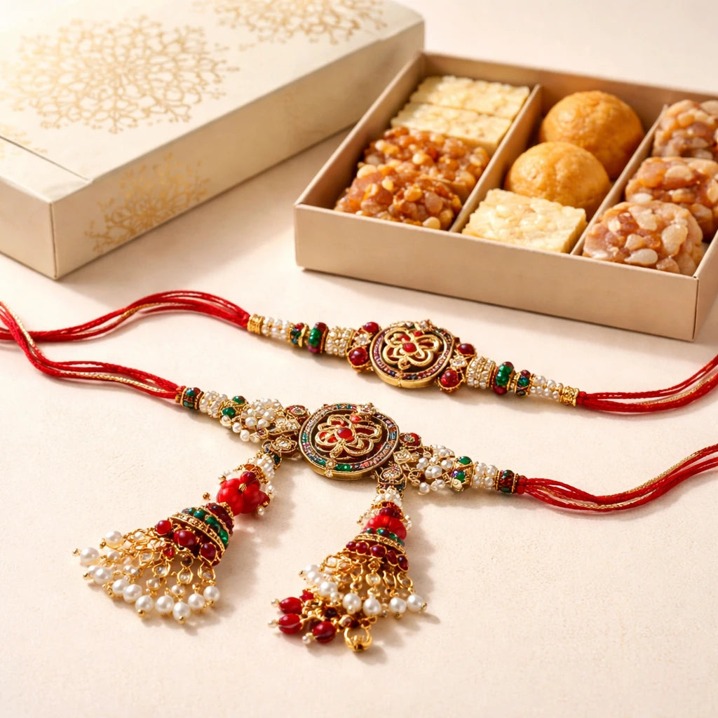 Bhaiya-Bhabhi Rakhi with Mithai