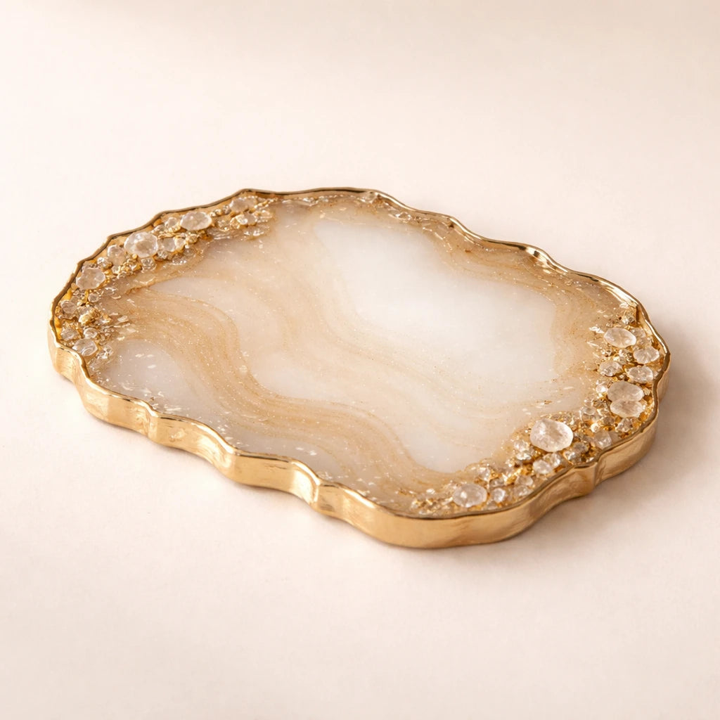 Geode Style Resin Tray