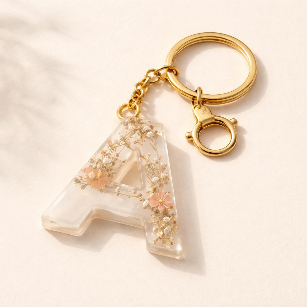 Resin Alphabet Keychain